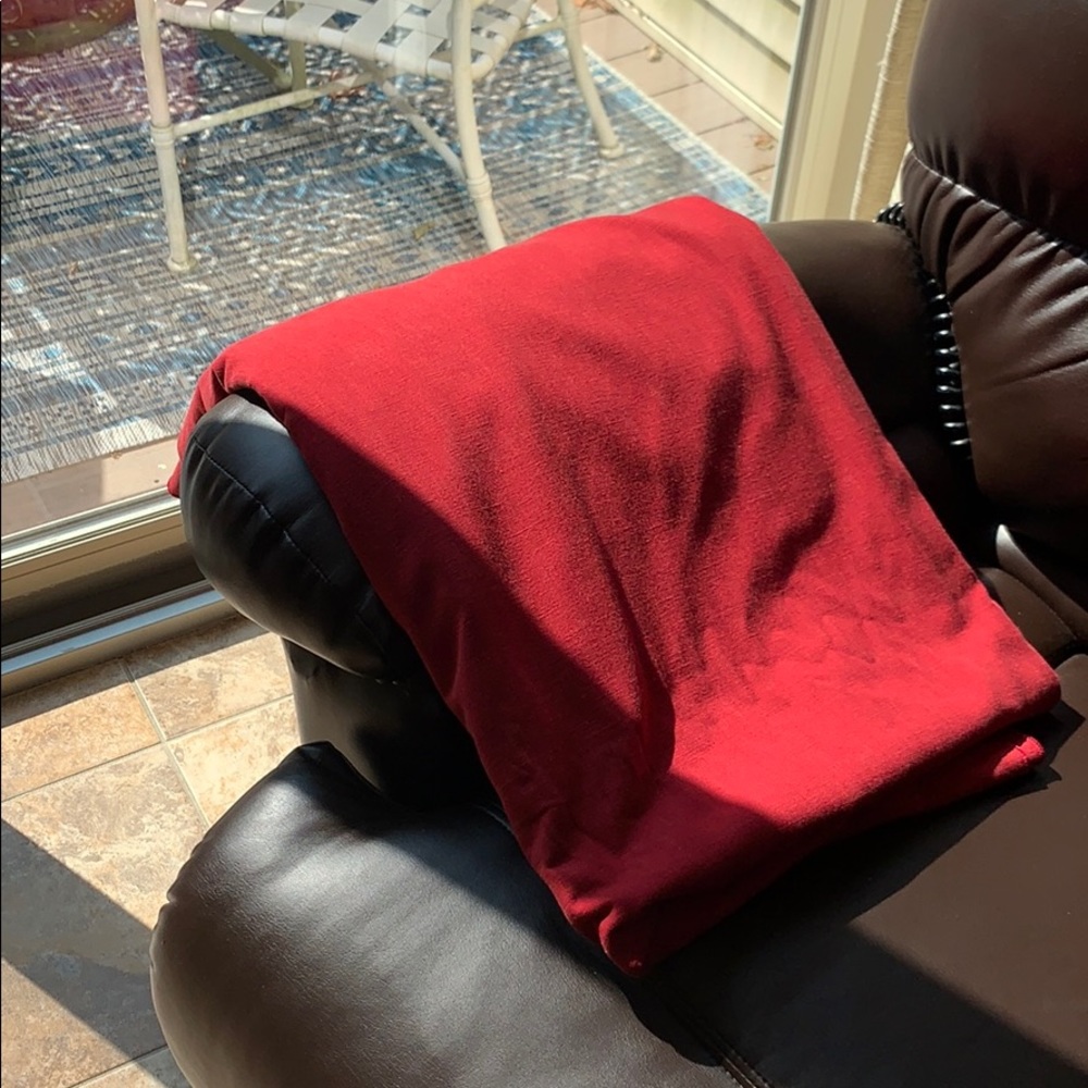 Red linen tablecloth